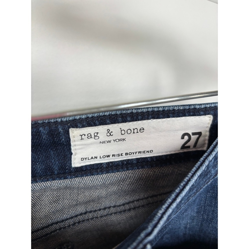 Rag & Bone Dylan Low Rise Boyfriend Jeans Ella Dark Wash Size 27 - Picture 2 of 10
